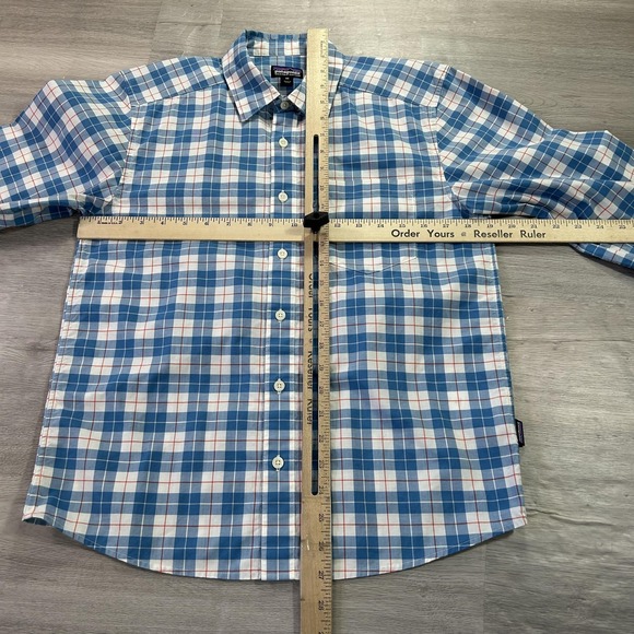 Patagonia Shirt Mens XS Blue Plaid Organic Cotton Button Up Long Sleeve Casual - Picture 6 of 12